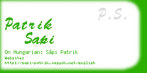 patrik sapi business card